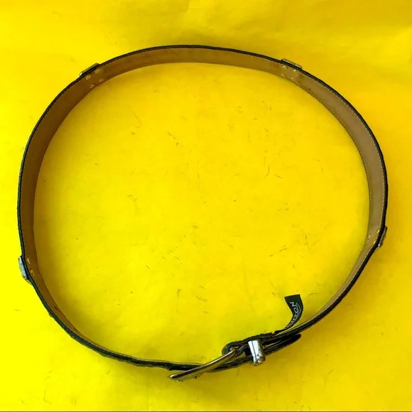 Vintage black/silver Brighton leather belt - Picture 3 of 8